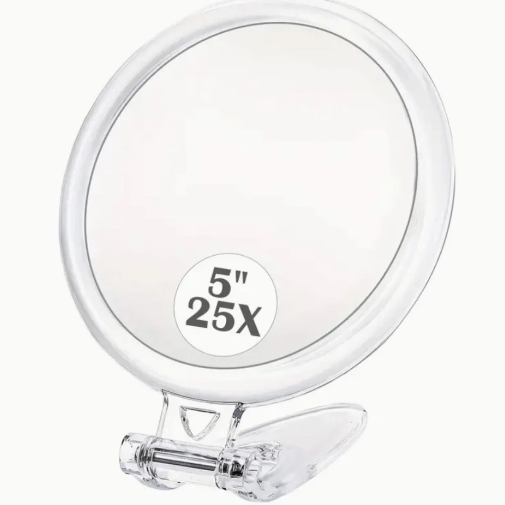 25X Magnifying Mirror with Handle + FREE TWEEZERS
